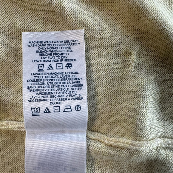 Lands’ End Women's Butter Yellow Long Sleeve Open Long Cardigan Sweater M 10/12 - Picture 5 of 6